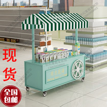 European-style creative display promotion table Mobile sales truck Wrought iron float Floor push shelf stall promotion car Stall car