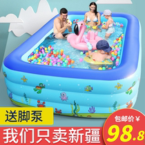 Xinjiang inflatable swimming pool Outdoor large household thickened children Baby family pool Childrens pool