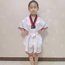 Taekwondo clothing summer cotton childrens short sleeve adult mens and womens training uniform college coach shorts set custom