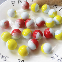 16MM white porcelain milk oil color patterned glass ball fish tank DIY game beads nostalgia for old slip-marbles