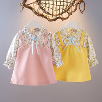  Clothes spring and autumn 2021 baby girl western style autumn suit 1-4 years old 3 and a half weeks baby girl childrens clothing little girl