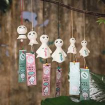 Cute sunny day Doll Doll Doll ceramic wind chime pendant Japanese creative birthday gift student couple car pendant