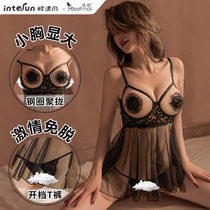Sexy plus pajamas lingerie temptation clothing small chest sex products pure passion set flirting clothes women
