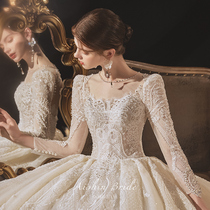Bride Lord wedding dress 202021 new tailing temperament long sleeve European retro luxury luxury dream dress early spring
