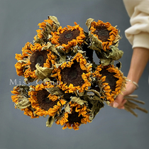 Dried sunflower bouquet Home living room dead branches decoration diy materials Yunnan base air-dried mini real flowers
