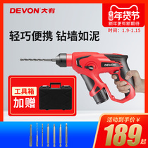 Large rechargeable electric hammer 1702 lithium Electric Electric electric drill percussion drill household multifunctional flashlight rotary drill electric tool