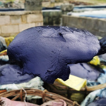 Hand printing and dyeing batik tie-dye plant plant indigo dye indigo blue indigo mud diy material bag set