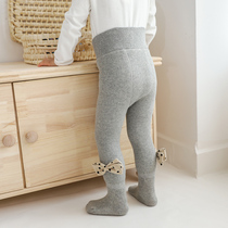 Baby plus velvet leggings socks autumn and winter thickened baby crotch big pp pantyhose high waist girls leggings socks