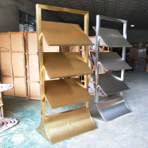 Real estate household map data rack vertical newspaper frame landing gold Magazine single page folding frame gold newspaper holder