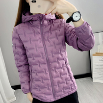 White duck down jacket womens autumn and winter anti-Diamond velvet hooded thick warm coat outdoor mountaineering skiing slim cotton suit