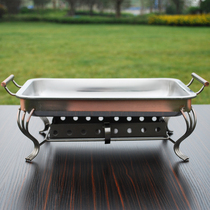 Stainless steel thickened rectangular Zhuge fish stove grilled fish rack charcoal carbon Grill commercial fish tray alcohol