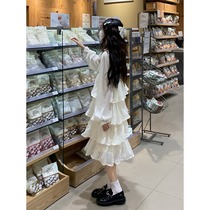 New long-sleeved layers of mesh cake skirt medium long small man high British style coat two-piece female tide