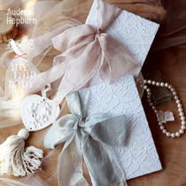 ins White lace cloth handmade custom Western wedding vow card Certificate guarantee letter speech Hong Kong wedding book set