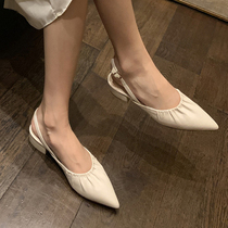 MAROLIO bloggers recommend elegant~sandals womens summer mid-heel ladies high-end baotou evening evening wind single shoes