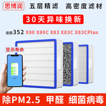 Applicable to 352 air purifier filter element x80x80c X83 filter screen HEPA to remove haze PM2 5