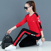 Pure Cotton Casual Sports Suit Women 2022 Spring Autumn Clothing New Fashion Running Sportswear Clothing Foreign Air Two Sets
