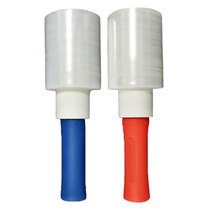pe small stretch wrapping film with handle can be customized transparent self-adhesive industrial cling film plastic handle wrapping film