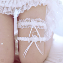 lolita lolita punk stretch lace bow thigh ring women lo flower married sexy leg leggings ring