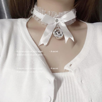 Soft girl lace collar Bell cute tune smut cos Japanese bow dog slave Kitty
