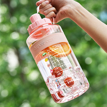 2020 New Tide summer Net red high color value large capacity plastic cup kettle female students cute straw water Cup