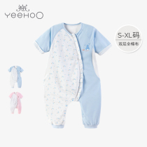 Yings infant children cotton split leg sleeping bag men and women spring and summer thin short-sleeved sleeping bag S-XL code 184A0940