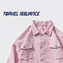TRAVEL ISSUANCE PINK Pink Little Fragrant Wind Weave Plaid Multicolored National Tide Card Street Casual Couple 100 lap