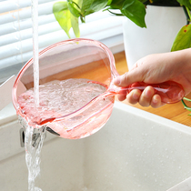 Water scoop transparent household kitchen thickened plastic water drift with handle bath scoop water scoop long handle shampoo spoon