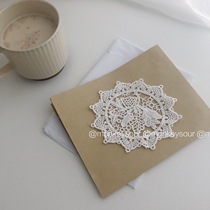 ins wind round lace hollow lace crochet coaster coffee shop decoration photo background small cushion