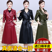 2022 - Fall and Winter 2022 new Haining fur coat female long - temperament coat repair and skinny sheep leather wear tide