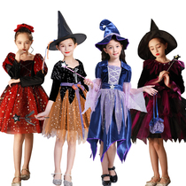 Halloween Girl Witch Elf costume Kindergarten children witch vampire makeup party cos costume