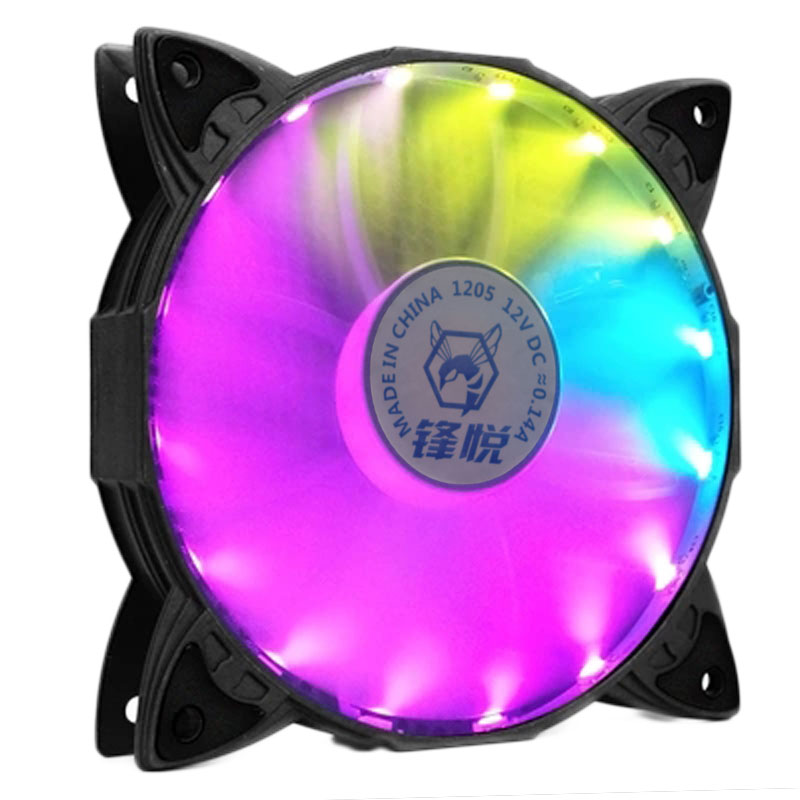 Fengyue Computerized Fan Set Desktop Box Fan Radiator 12CM Colourful Acoustic Control RGB Fan LED Silence