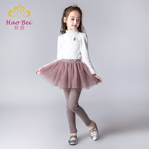 Girl Beats Bottom Pants Princess Dress Pants Outside Wearing Net-Yarn Pants Dress Foreign Air Polo Dot Little Girl Fake two Thin Babies