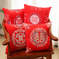 Wedding supplies Red Chinese wedding happy word tassel pillow a pair of wedding gifts wedding room decoration scene layout