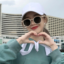2020 new net red glasses white frame sunglasses female Korean tide street shoot ins small face retro round face sun glasses