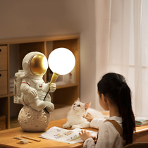 Astronaut childrens bedroom bedside lamp Nordic designer creative astronaut moon 3D planet decoration ornaments