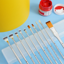 Cherry Blossom Fan Pen Nylon Hair Pale Fish Tail Color Brush Watercolor Acrylic Joint Examination Art Test Oil Brush Set