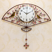 Fan-shaped clock wall clock living room modern simple atmosphere mute home fashion creative clock hanging wall swing Net Red