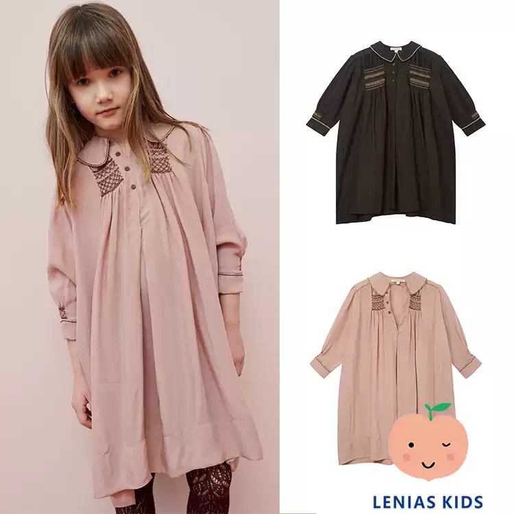 lenias LN家Caramel22AW秋冬 女童复古宽松舒适连衣裙