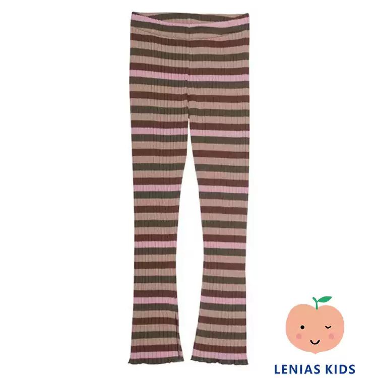 lenias LN家paade mode22AW秋冬 条纹针织裤微喇裤