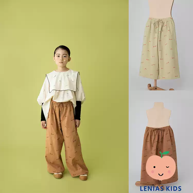 lenias LN家 folk made 21AW秋冬 女童抽绳舒适阔腿裤