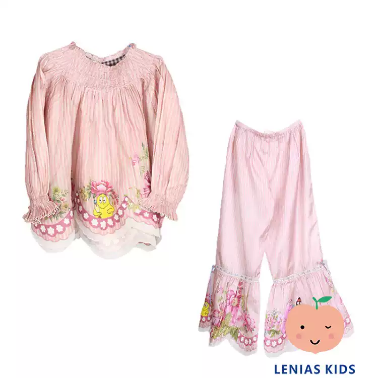 Lenias LN家Pero ×BARBAPAPA24aw秋冬刺绣真丝衬衫+裤子