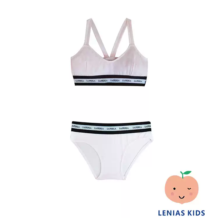 lenias LN家la perla21SS春夏 女童粉色运动内衣内裤套装
