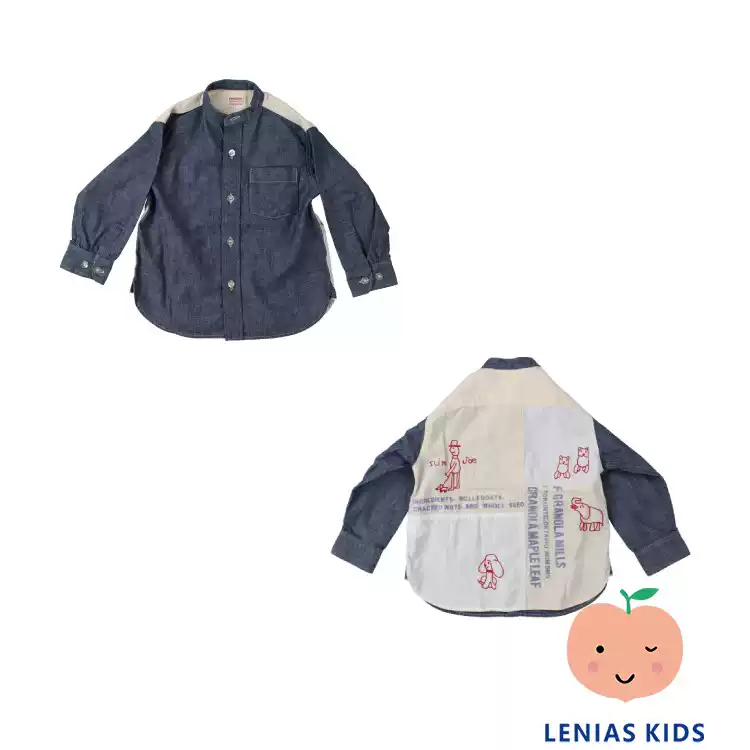 LeniasLN家 Denim Dungaree25aw秋冬 卡通牛仔衬衫外套