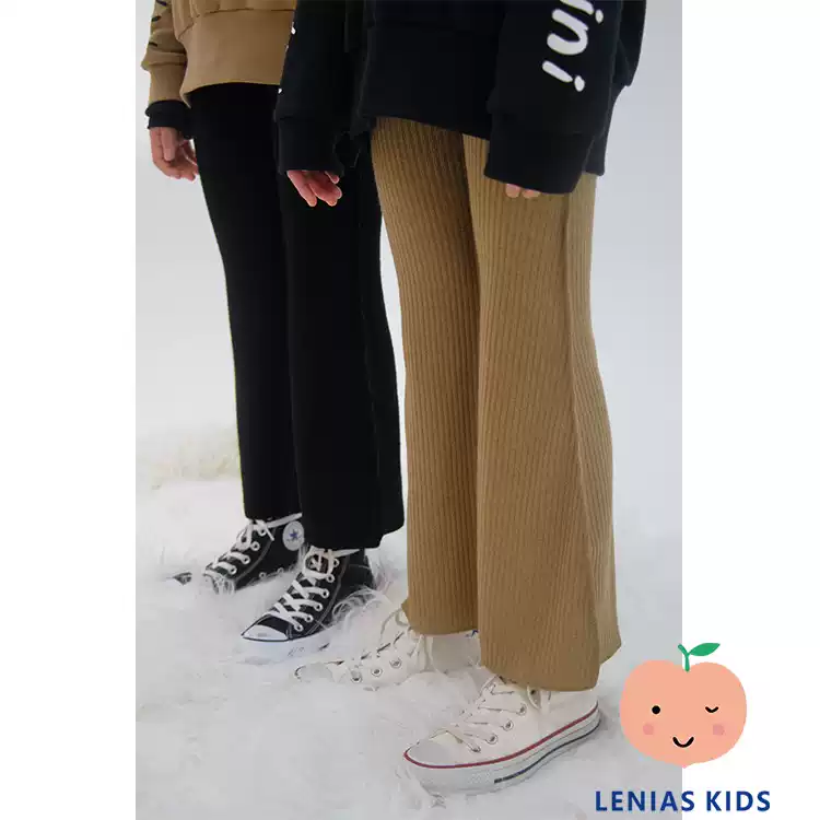 lenias LN家UNIONINI 22AW秋冬 卡其柔软针织喇叭裤
