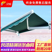 Outdoor awning Telescopic awning tent thickened anti-wind balcony awning Hand paint parking shed awning