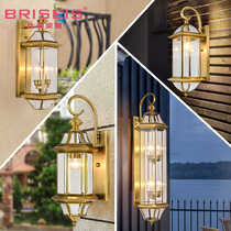 BRISEIS simple all copper outdoor courtyard wall lamp European creative aisle Corridor light luxury balcony waterproof lamp