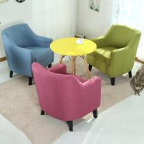Fabric single sofa chair double three European small apartment hotel cafe Internet cafe card seat sofa ring chair