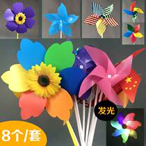 Windmill Diy Handmade Material Bag Ground Stall Stroller Toy Pendant Graffiti Painted for Fancy Kindergarten Idea