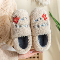Hairy cotton slippers women wear postpartum cute winter 2021 New ins home warm moon shoes cotton shoes