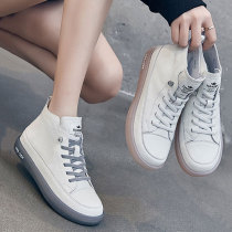 Hong Kong leather small white shoes women Spring and Autumn explosive 2021 new high-top women shoes Net red wild casual flat shoes